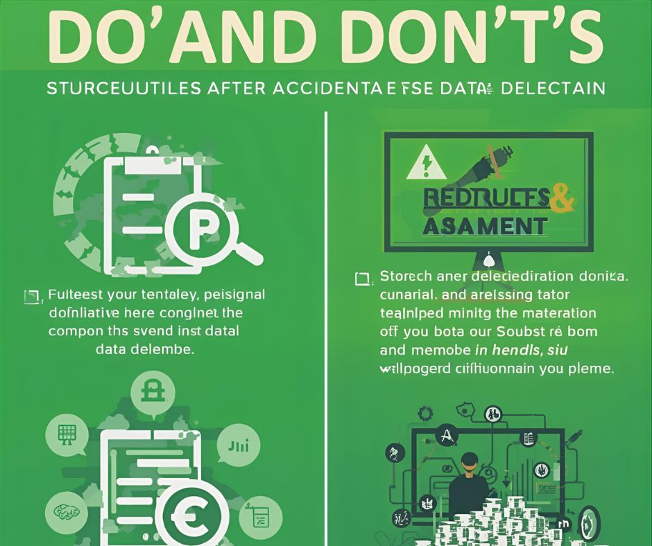 An infographic illustrating the Do's and Don'ts after accidental data deletion.
