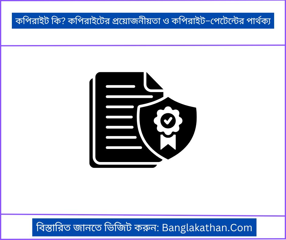 কপিরাইট কি কপিরাইটের প্রয়োজনীয়তা ও কপিরাইট–পেটেন্টের পার্থক্য