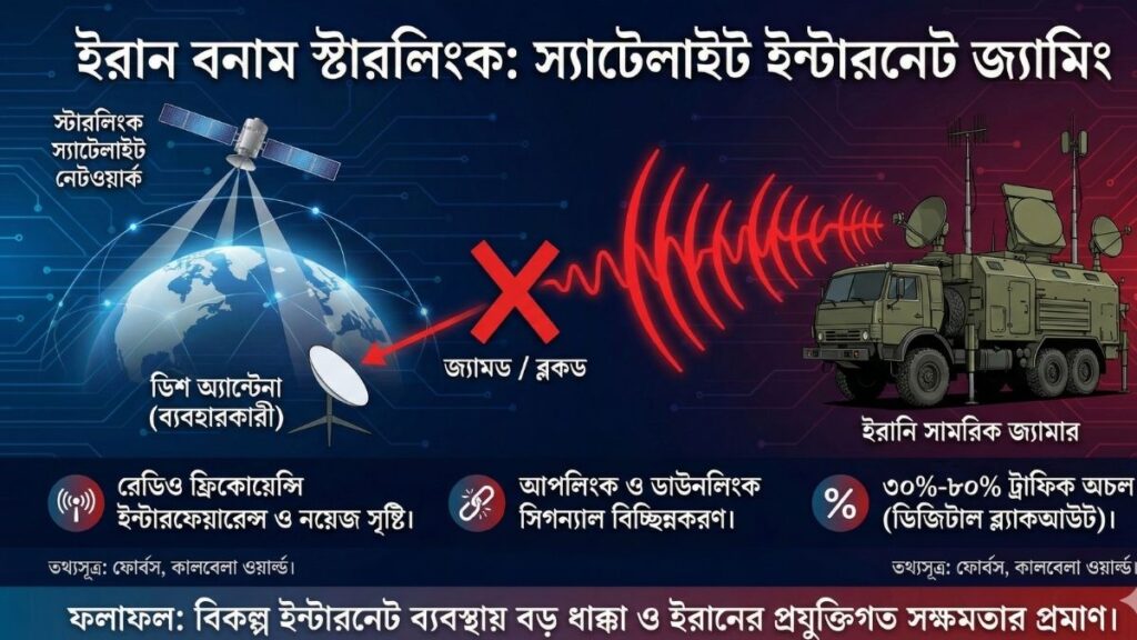 ইরান কীভাবে স্টারলিংক ইন্টারনেট অচল করে দিল জানুন স্যাটেলাইট ইন্টারনেট জ্যামিং প্রযুক্তি সম্পর্কে