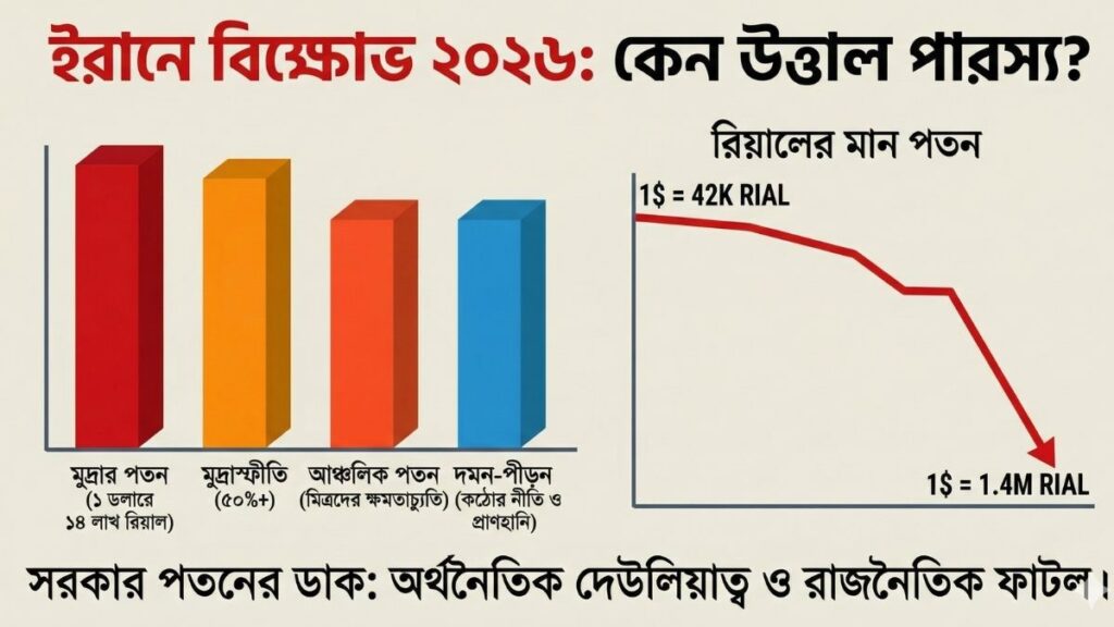 ইরানে বিক্ষোভ ২০২৬ কেন উত্তাল পারস্য অর্থনৈতিক সংকট নাকি রাজনৈতিক পতন