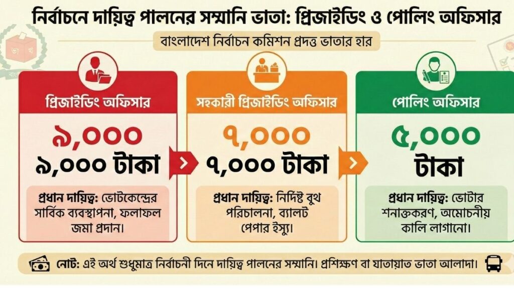 নির্বাচনে দায়িত্ব পালনের সম্মানি ভাতা