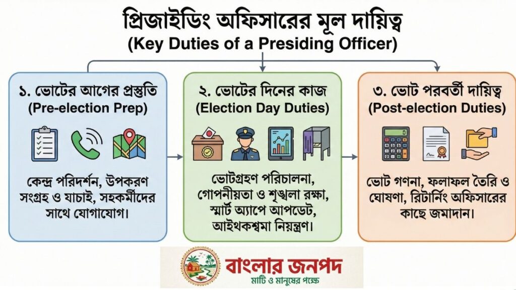 প্রিজাইডিং অফিসারের কাজ কি