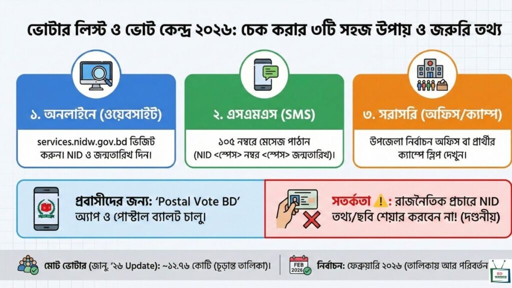 ভোটার লিস্ট তালিকা ২০২৬ বাংলাদেশ চেক করার নিয়ম ও ডাউনলোড আপডেট