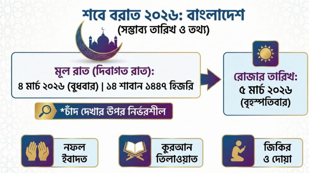 শবে বরাত কত তারিখে ২০২৬