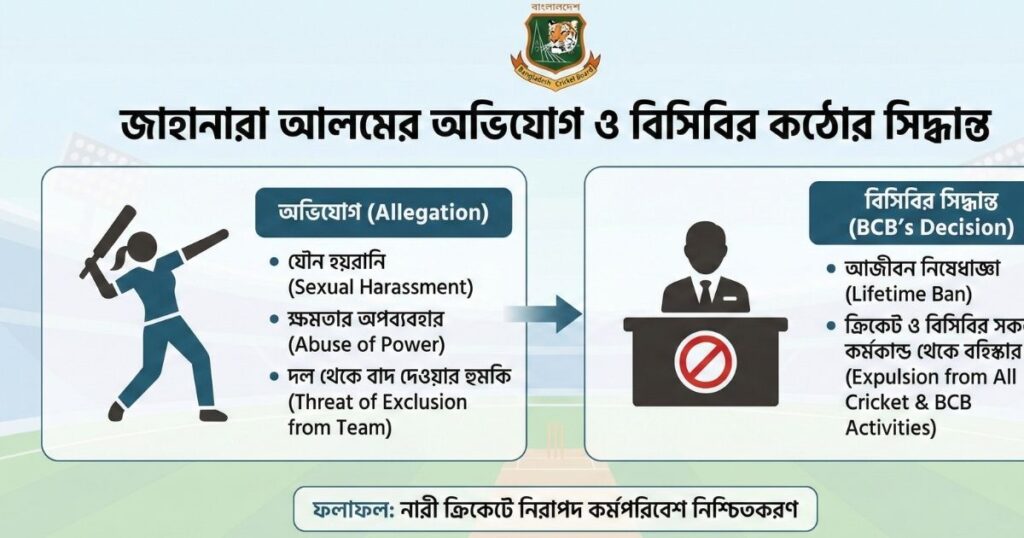 ক্রিকেটার জাহানারা আলমের অভিযোগ ও মঞ্জুরুল ইসলাম নিষিদ্ধ