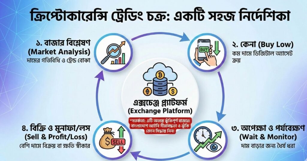 ক্রিপ্টোকারেন্সি ট্রেডিং কী কীভাবে কাজ করে ও ট্রেডিংয়ের প্রধান ঝুঁকিগুলো