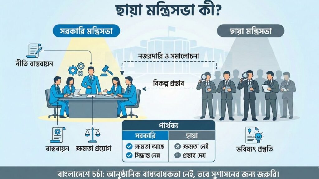ছায়া মন্ত্রিসভা কি রাজনীতিতে এর ক্ষমতা ও কাজ