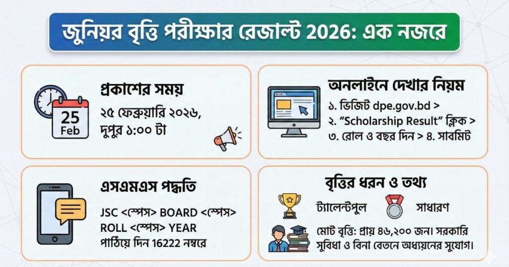 জুনিয়র বৃত্তি পরীক্ষার রেজাল্ট 2026