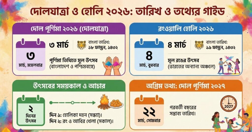 দোলযাত্রা ও হোলি কবে ২০২৬
