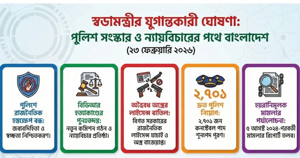 পুলিশের কাজে রাজনৈতিক হস্তক্ষেপ বন্ধ, বিডিআর হত্যাকাণ্ডে নতুন কমিশন ও অস্ত্রের লাইসেন্স বাতিলের ঘোষণা স্বরাষ্ট্রমন্ত্রীর