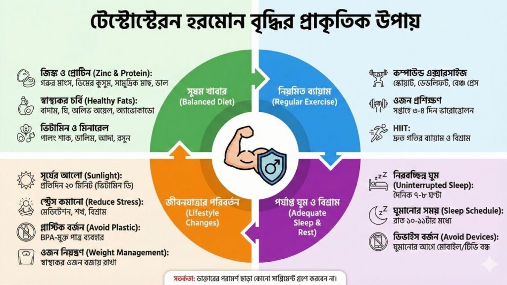 প্রাকৃতিকভাবে টেস্টোস্টেরন হরমোন বৃদ্ধির ১০টি বৈজ্ঞানিক উপায়