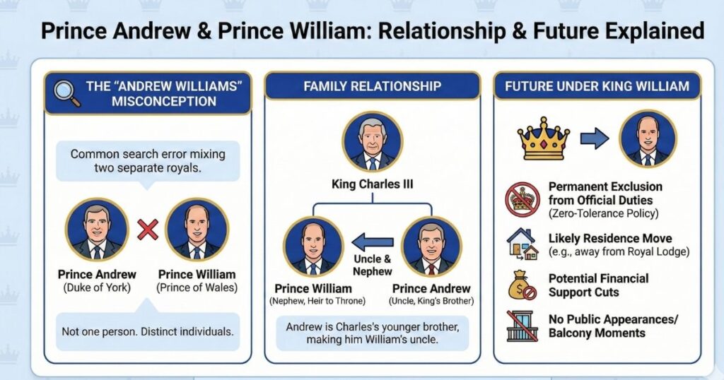 ব্রিটিশ রাজপরিবারের সম্পর্ক প্রিন্স উইলিয়াম ও প্রিন্স অ্যান্ড্রু