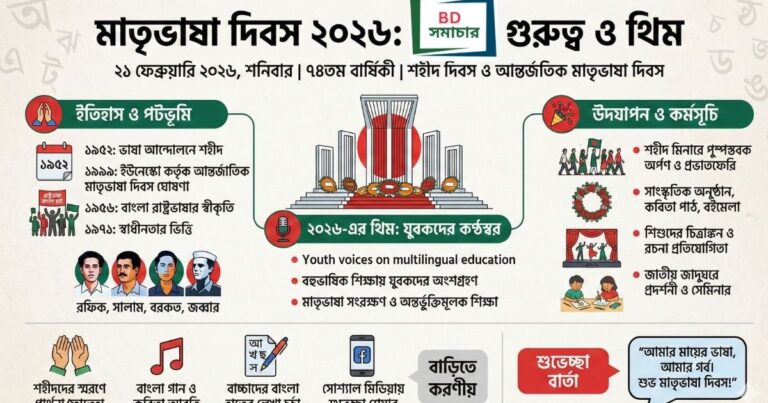 মাতৃভাষা দিবস ২০২৬ একুশে ফেব্রুয়ারির গুরুত্ব ও উদযাপন