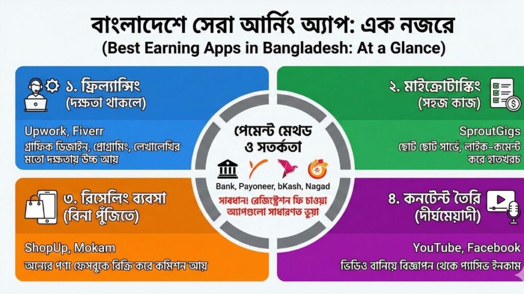 মোবাইল দিয়ে টাকা আয় করার সেরা আর্নিং অ্যাপ