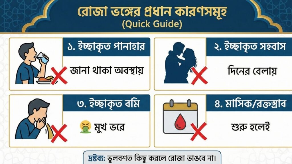 রোজা ভঙ্গের কারণ