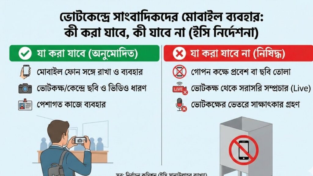 সাংবাদিকরা কি ভোটকেন্দ্রে মোবাইল নিতে পারবেন