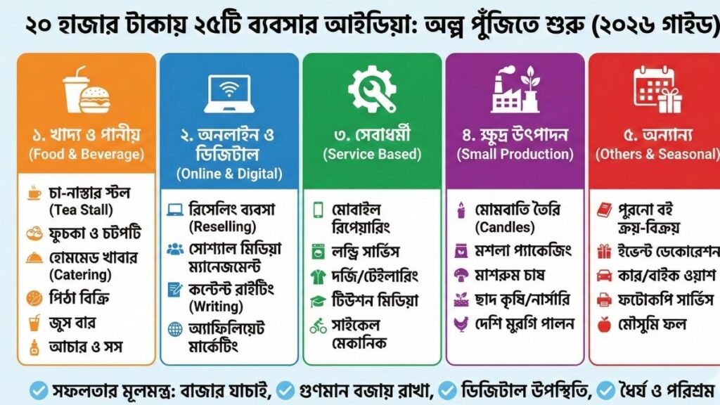 ২০ হাজার টাকায় ২৫টি ব্যবসার আইডিয়া
