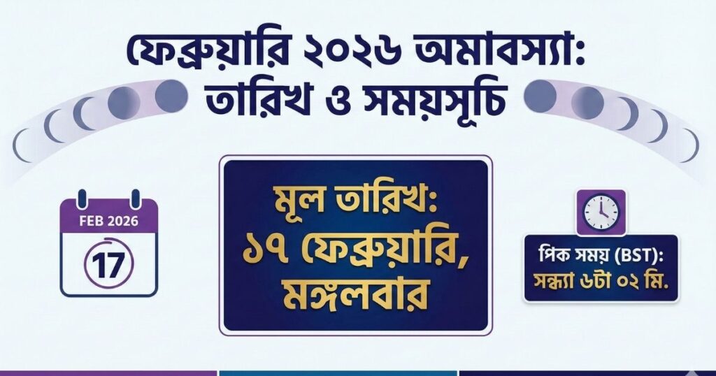 ২০২৬ সালের ফেব্রুয়ারি মাসের অমাবস্যা কবে
