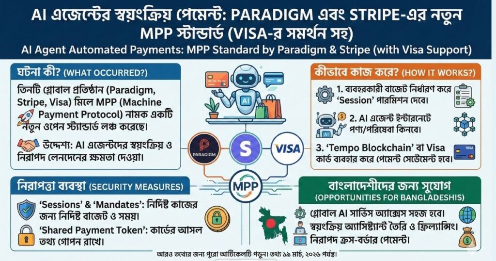 AI এজেন্টের স্বয়ংক্রিয় পেমেন্ট Paradigm এবং Stripe-এর নতুন স্ট্যান্ডার্ডে Visa-র সমর্থন
