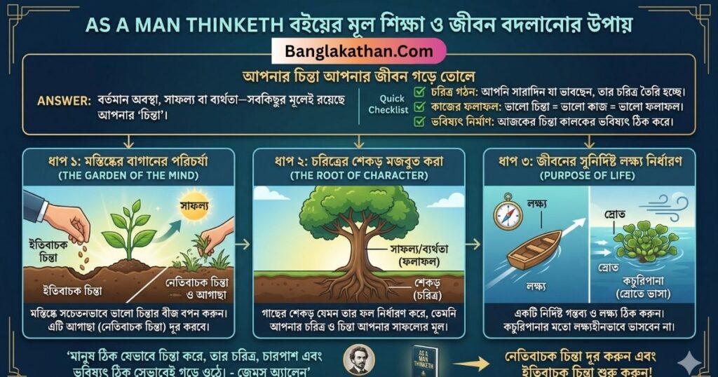 As a man thinketh এর মূল বার্তা কি