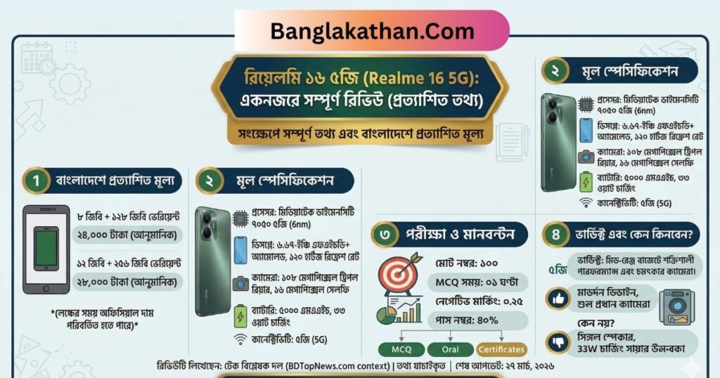 Realme 16 5G বাংলাদেশে দাম