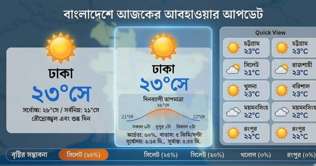 আজকের আবহাওয়ার খবর ২৩ মার্চ ২০২৬