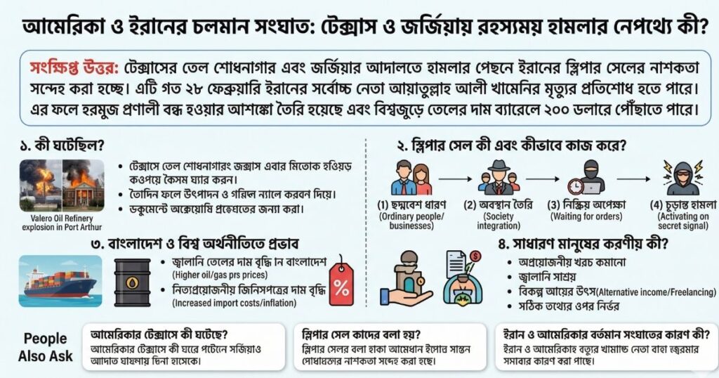 আমেরিকা ও ইরানের চলমান সংঘাত টেক্সাস ও জর্জিয়ায় রহস্যময় হামলার নেপথ্যে কী