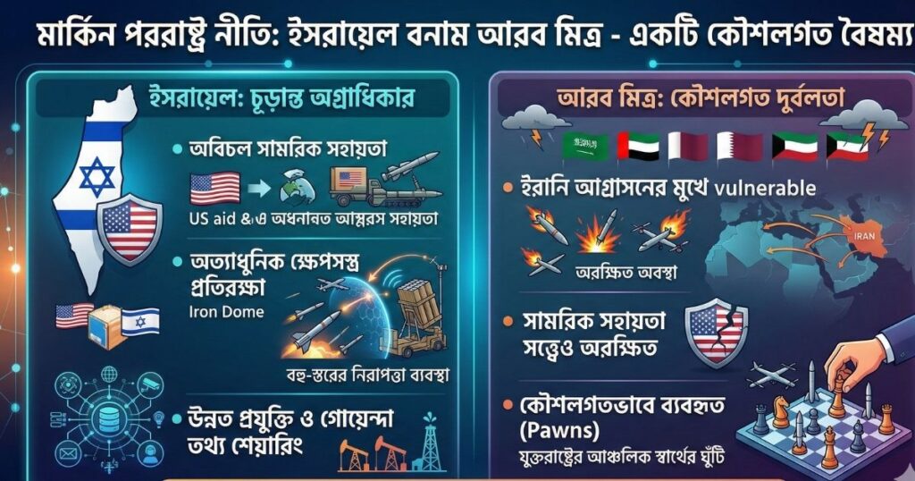 ইসরায়েলের কৌশলগত প্রতিরক্ষা যুক্তরাষ্ট্র কেন আরব মিত্রদের চেয়ে ইসরায়েলকে অগ্রাধিকার দেয়