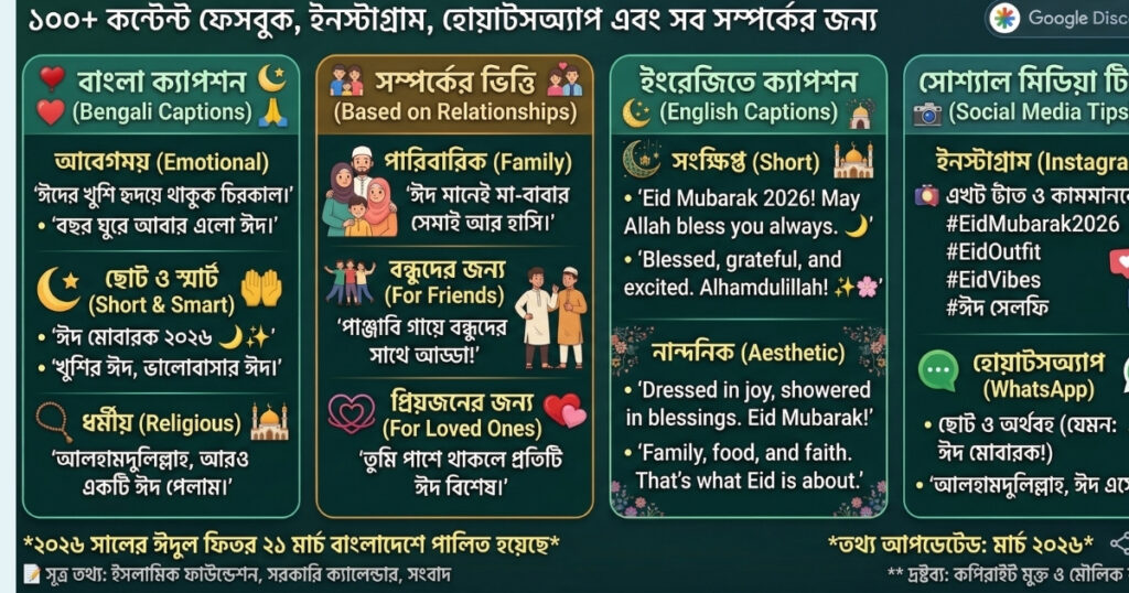 ঈদের ছবির ক্যাপশন ২০২৬