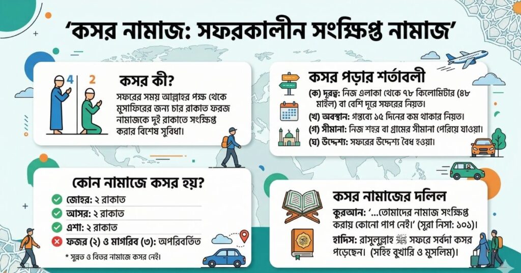 কসর নামাজের নিয়ম, নিয়ত ও বিধান