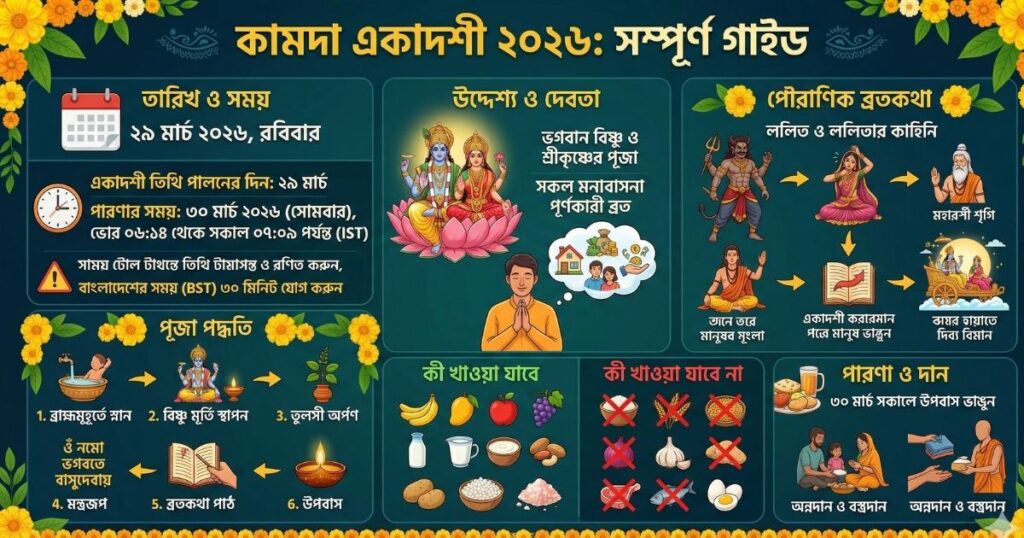 কামদা একাদশী ২০২৬ তারিখ, সময়, পূজা পদ্ধতি ও ব্রতকথা