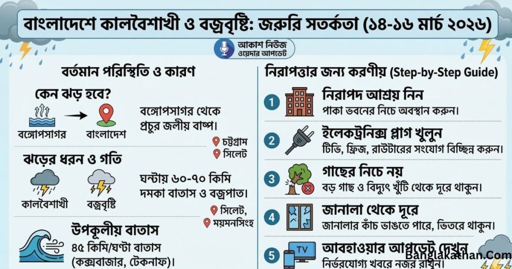 কালবৈশাখী ঝড় কবে হবে (১৪-১৬ মার্চ ২০২৬)