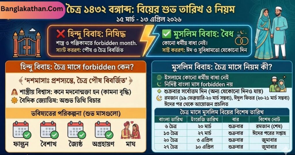 চৈত্র মাসের বিয়ের তারিখ ২০২৬