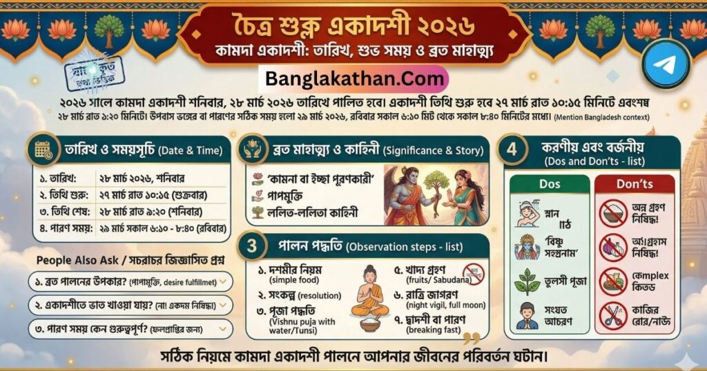 চৈত্র শুক্ল একাদশী ২০২৬ কামদা একাদশী