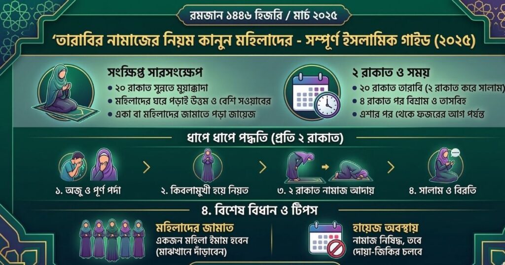 তারাবির নামাজের নিয়ম কানুন মহিলাদের