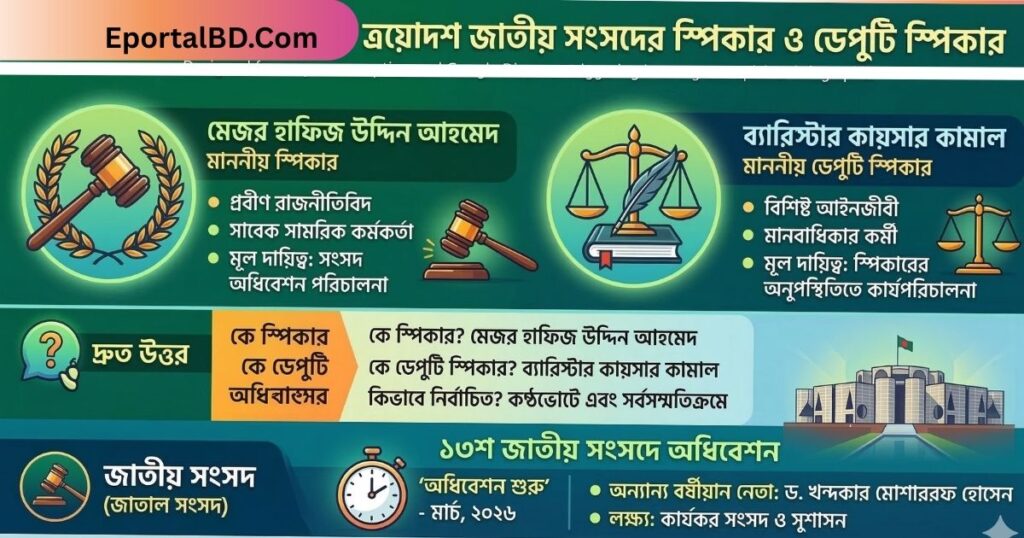 ত্রয়োদশ জাতীয় সংসদের নতুন স্পিকার ও ডেপুটি স্পিকার