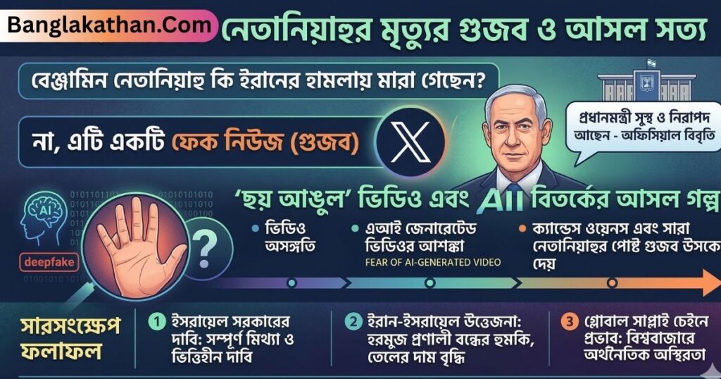 নেতানিয়াহুর মৃত্যুর গুজব 'ছয় আঙুল' ভিডিও ও এআই ডিপফেক বিতর্কের আসল সত্য কী