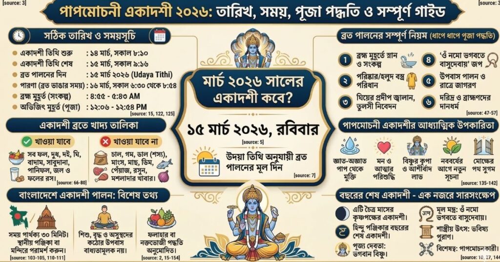 পাপমোচনী একাদশী ২০২৬ তারিখ, সময় ও পূজা পদ্ধতি