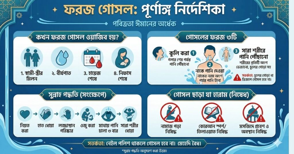 ফরজ গোসলের নিয়ম ও সুন্নাহ পদ্ধতি