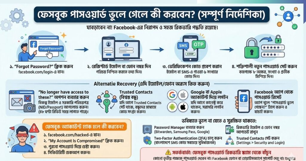 ফেসবুক পাসওয়ার্ড ভুলে গেলে করণীয় কি