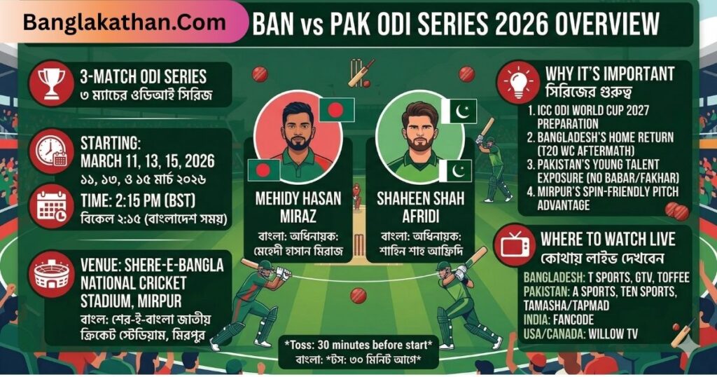 বাংলাদেশ বনাম পাকিস্তান সিরিজ ২০২৬ (BAN vs PAK Series 2026)