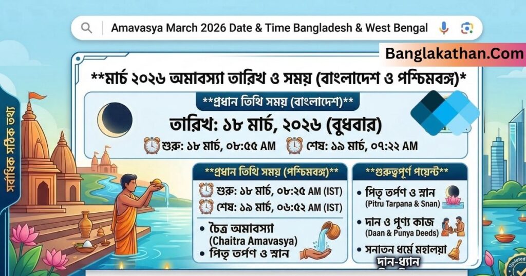 মার্চ মাসের অমাবস্যা কবে ২০২৬