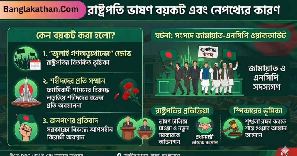 রাষ্ট্রপতি ভাষণ দেওয়ায় সংসদ থেকে বের হয়ে গেল জামায়াত ও এনসিপি