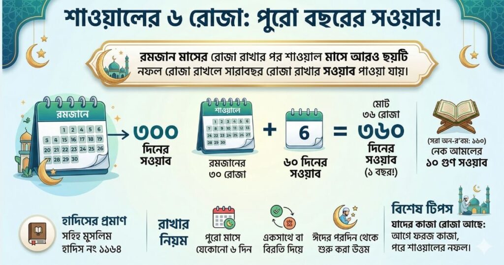 শাওয়ালের ছয় রোজার ফজিলত