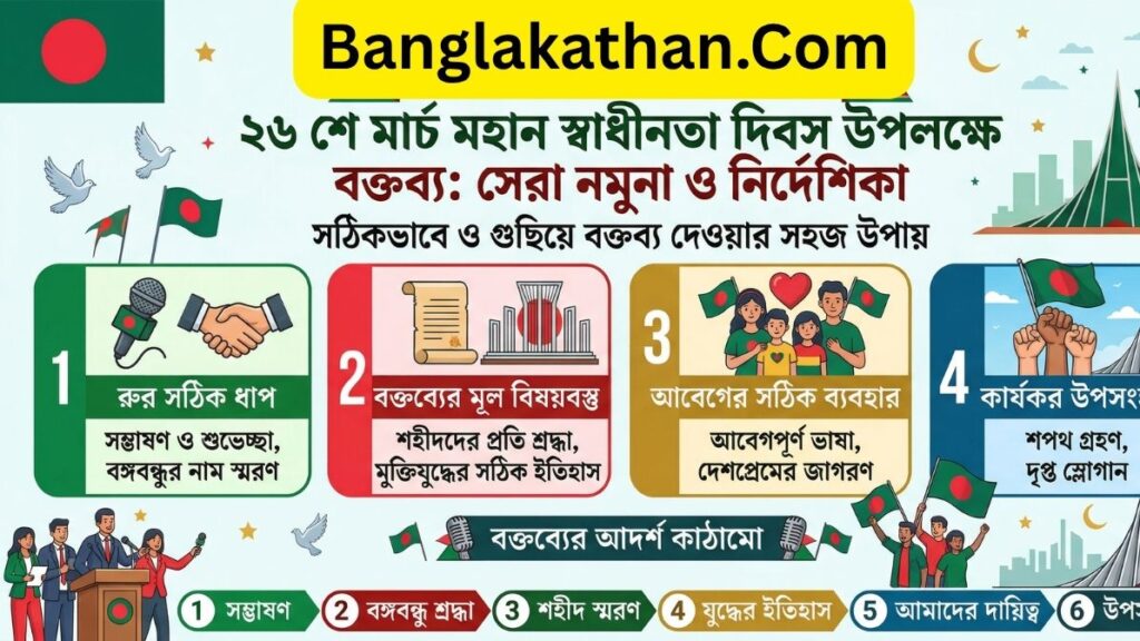 ২৬ শে মার্চ মহান স্বাধীনতা দিবস উপলক্ষে বক্তব্য