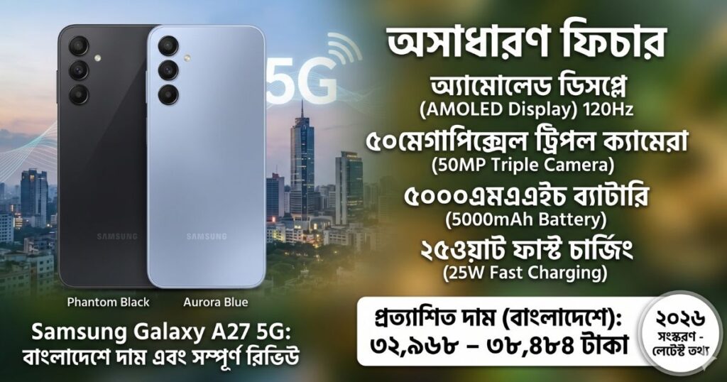 Samsung Galaxy A27 5G বাংলাদেশে দাম কত (2026)