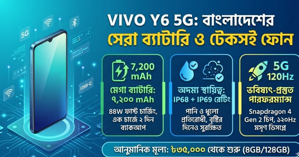 Vivo Y6 5G Price in Bangladesh 2026 (স্পেসিফিকেশন ও রিভিউ)