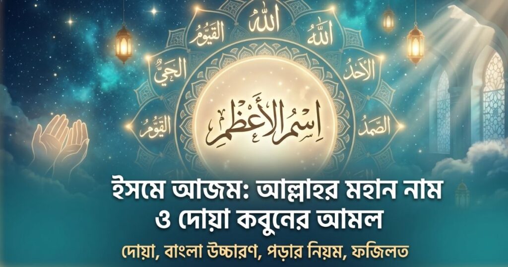 ইসমে আজম কি, দোয়া, বাংলা উচ্চারণ,পড়ার নিয়ম, ফজিলত ও দোয়া কবুলের আমল