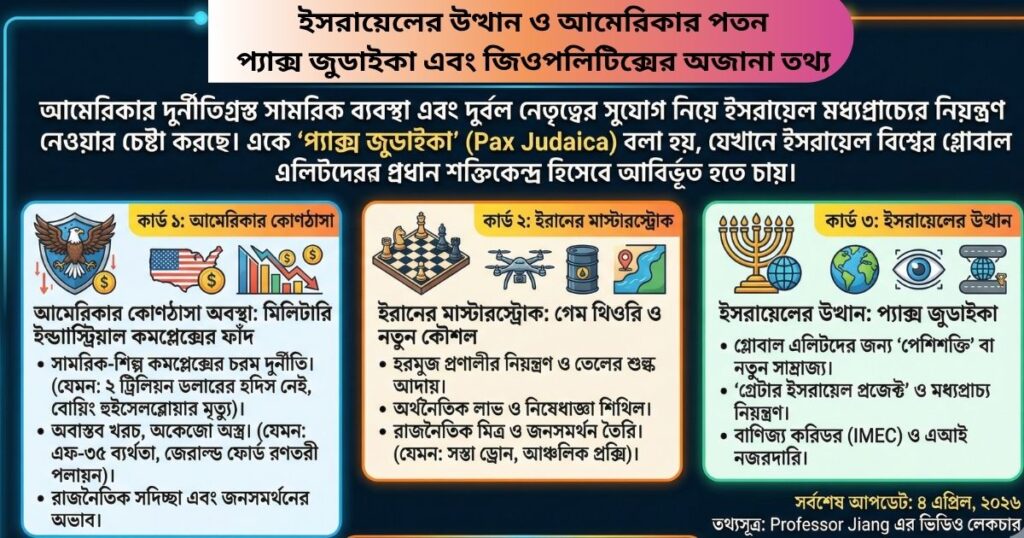 ইসরায়েলের উত্থান ও আমেরিকার পতন প্যাক্স জুডাইকা এবং জিওপলিটিক্সের অজানা তথ্য
