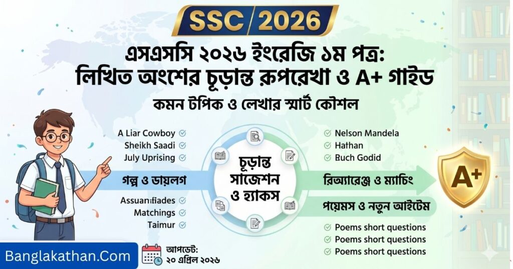 এসএসসি ইংরেজি ১ম পত্র (Written Part) সাজেশন ২০২৬